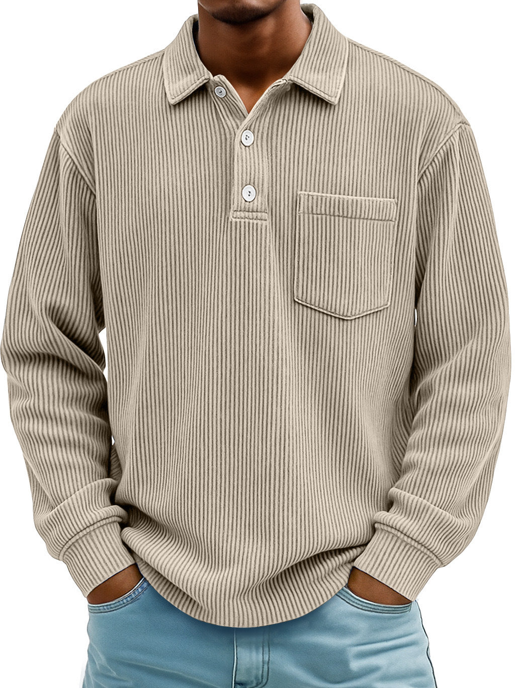 Men's Long Sleeve Casual Polo Shirt – Effortless Style & Comfort