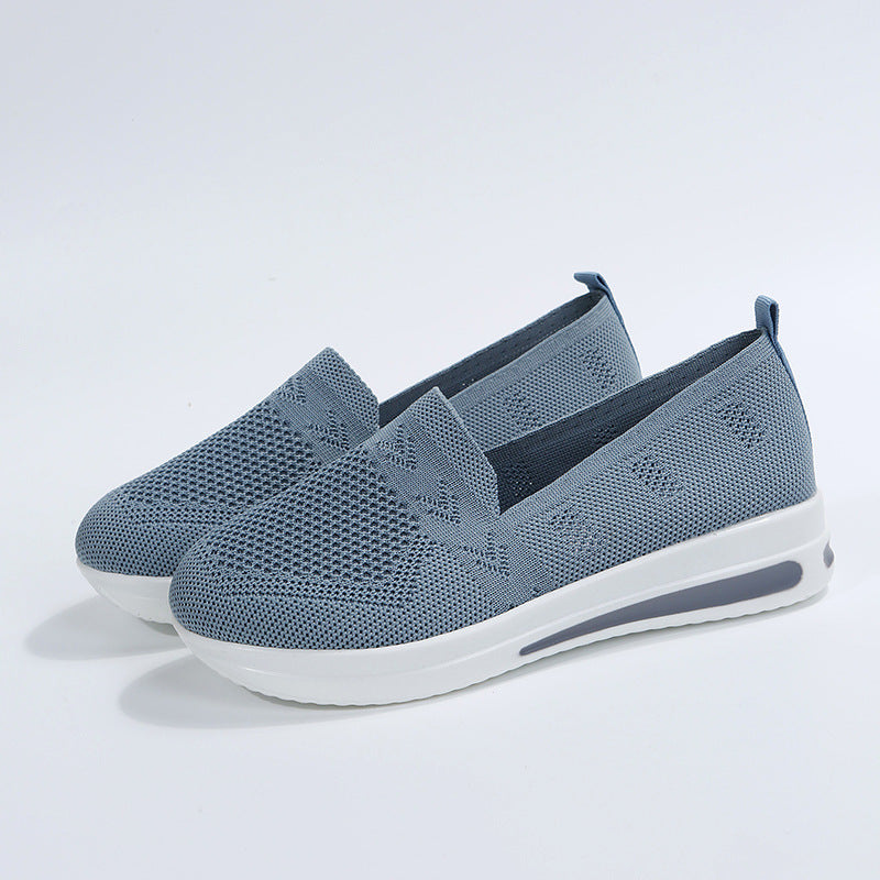 Women's Breathable Slip-On Sneakers with Flexible Knit Upper EB