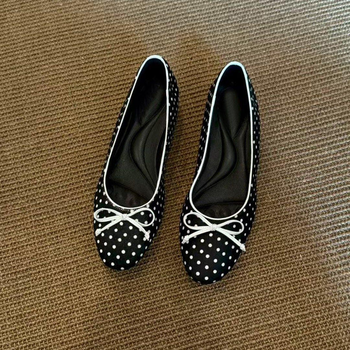 Women's Ballerinas with Classic Polka Dot Design and Flexible Comfort Insole EB