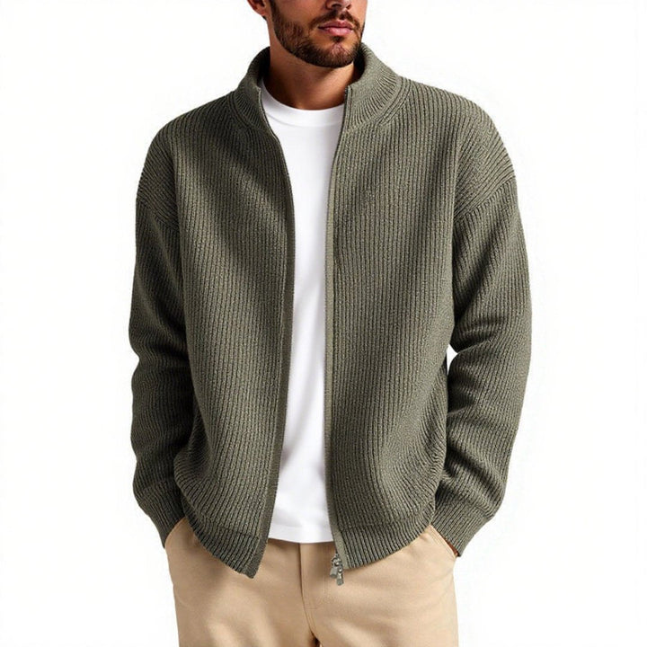 Men's High Collar Zipper Cardigan – Stylish Comfort