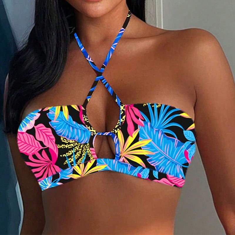 Women's Bandeau Bikini Top with Creative Cut-Out Details EB