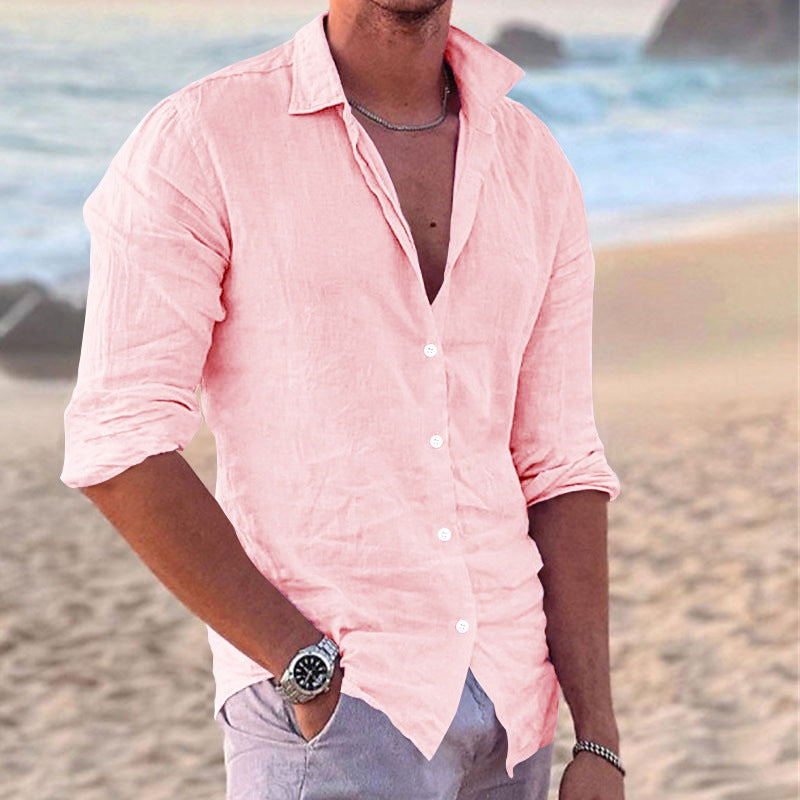 Men's Lightweight Casual Button-Down Shirt for Summer Style