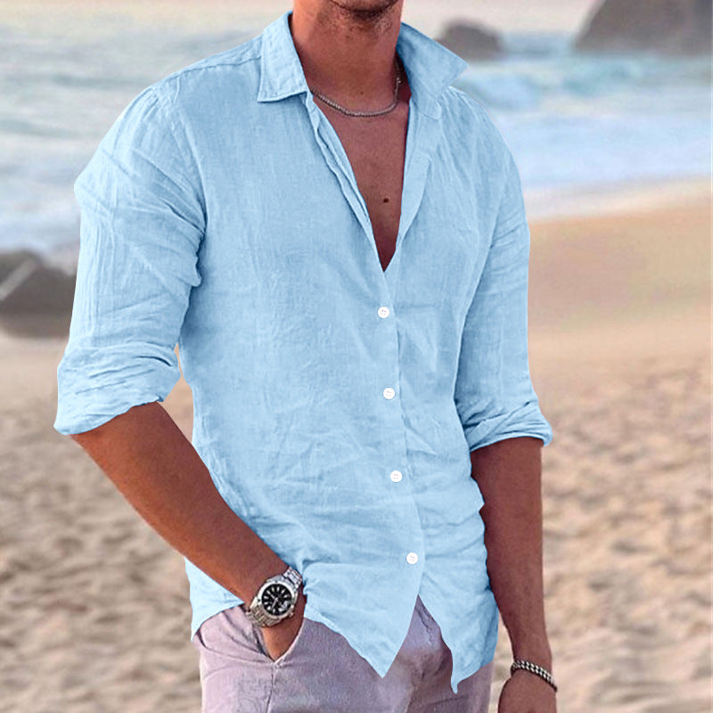 Men's Lightweight Casual Button-Down Shirt for Summer Style