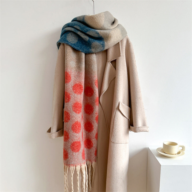 Warm Polka Dot Scarf