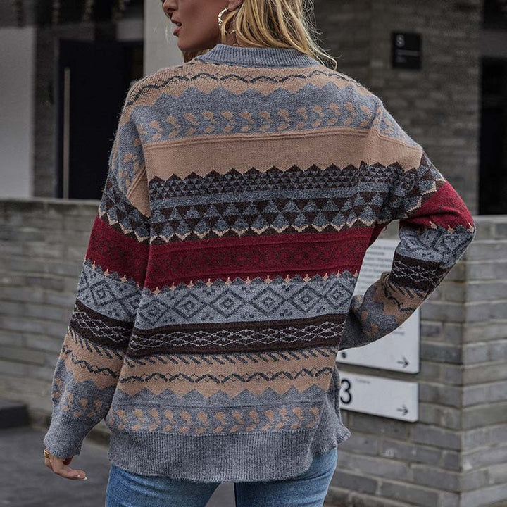 Vintage Geometric Knit Pullover