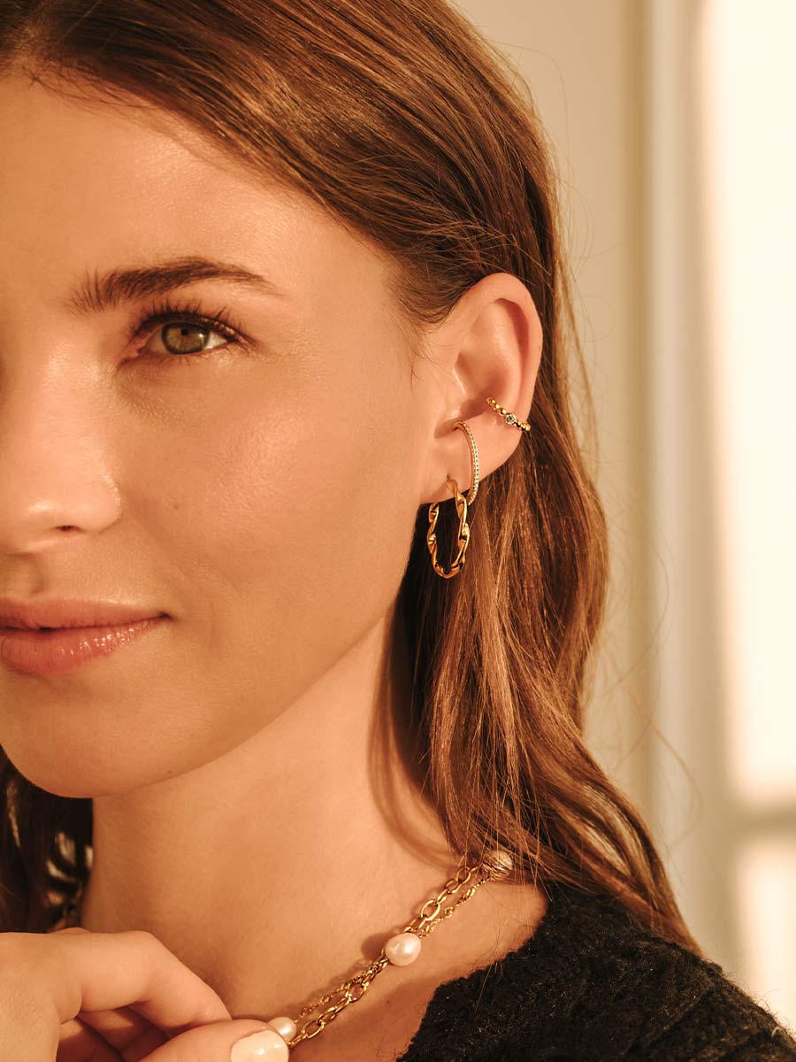 Twisted Hoop Earrings, view 2 - Elena Harper