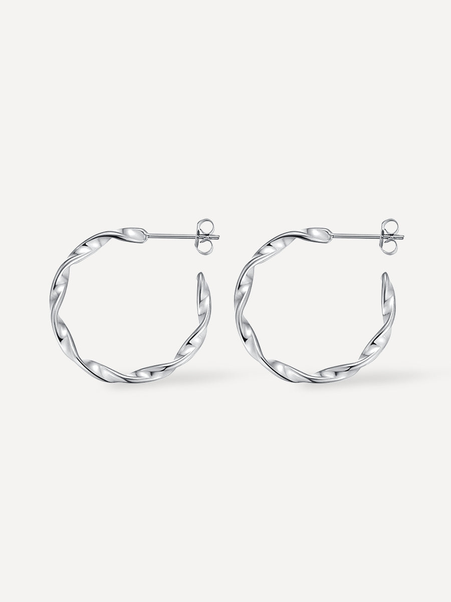 Twisted Hoop Earrings, view 6 - Elena Harper