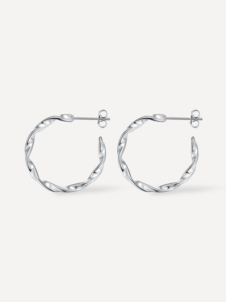 Twisted Hoop Earrings, view 6 - Elena Harper