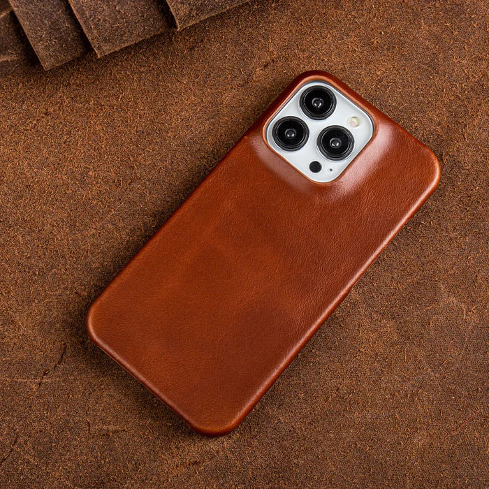 Genuine Oil Wax Leather Case for Apple iPhone