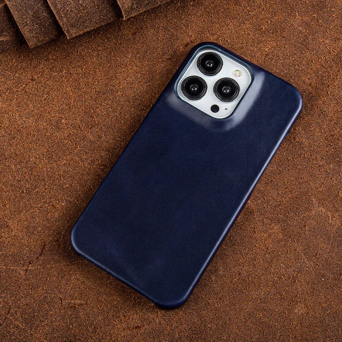Genuine Oil Wax Leather Case for Apple iPhone