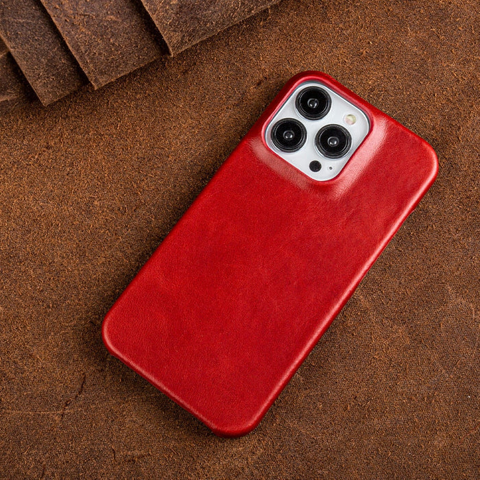 Genuine Oil Wax Leather Case for Apple iPhone