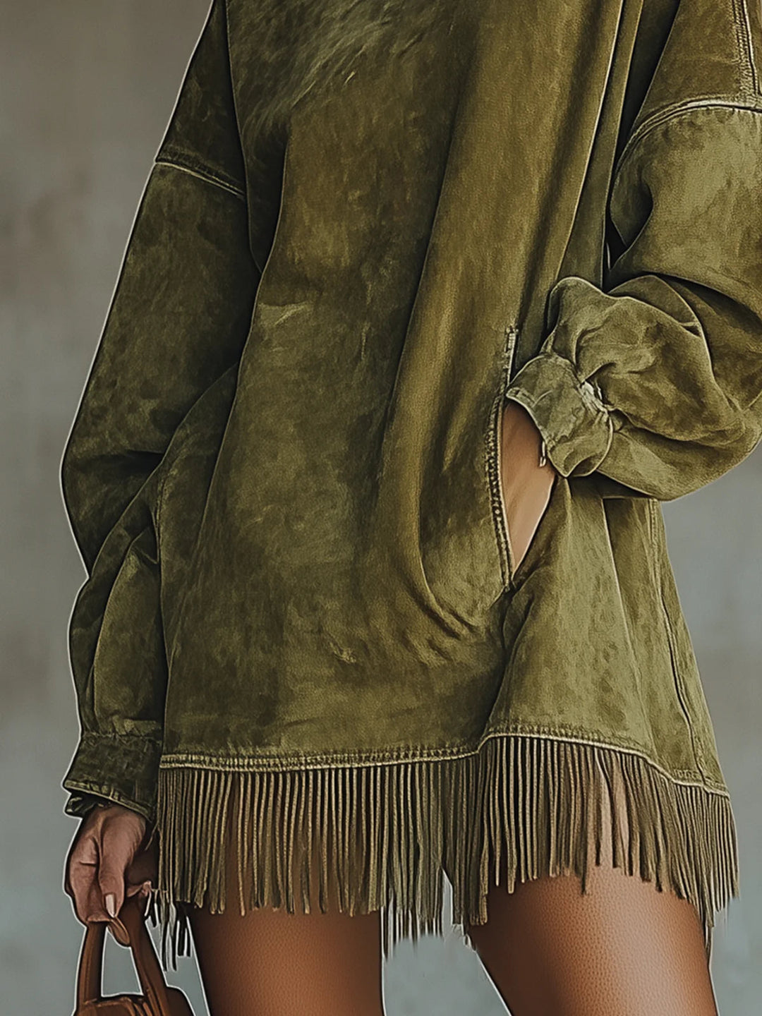 Narelsa | Oversized Dress with Fringe