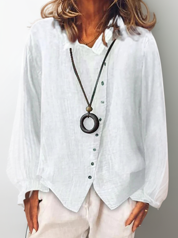 Alena™ - Long-Sleeve Shirt with Button Placket