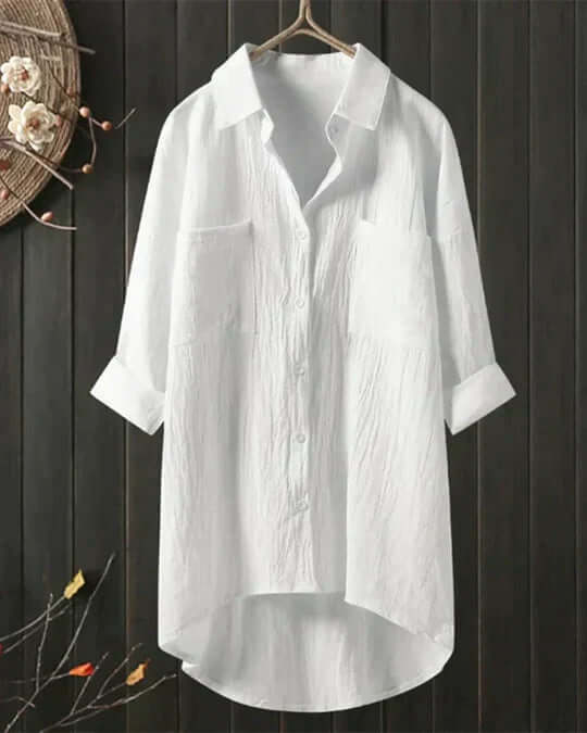 Women's Flowy White Blouse for Everyday Elegance