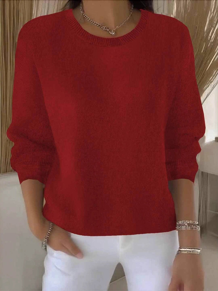 Amélie Relaxed Fine-Knit Crewneck Sweater - Elena Harper