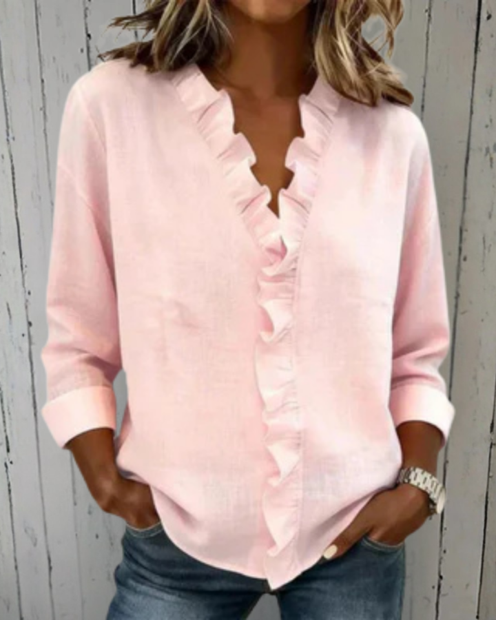 Yvonne™  |  V-neck Blouse Ruffles