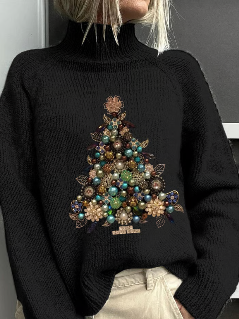 Livia - Christmas Jumper with Elegant Christmas Tree