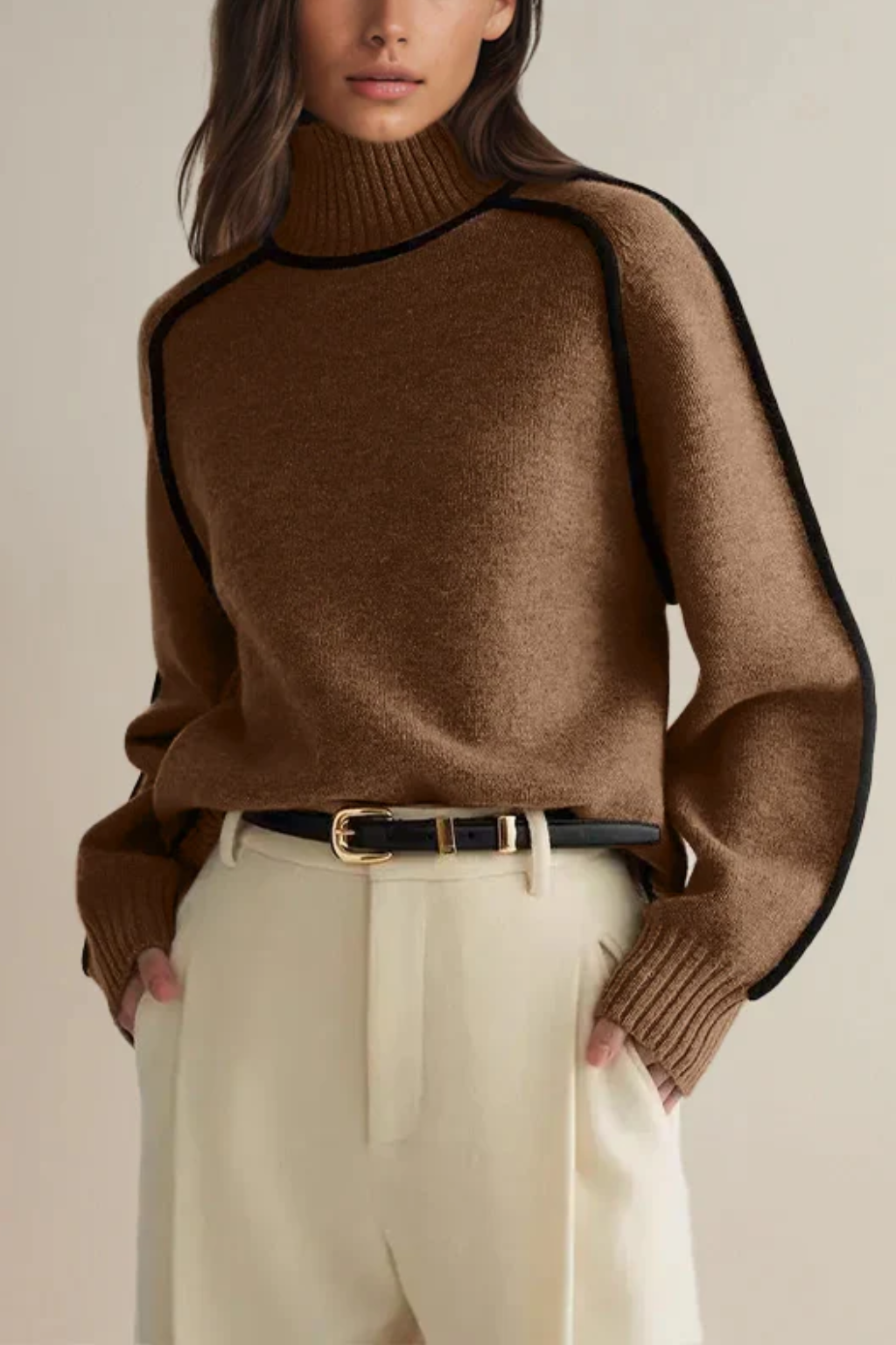 Isabelle - Half Turtleneck Knit Sweater for Women