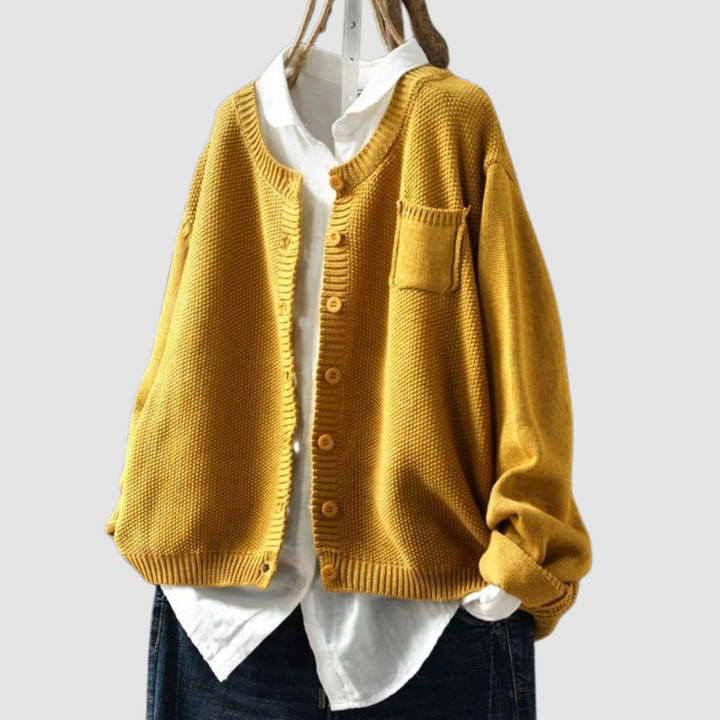 Comfortable Ribbed Knit Cardigan for Women – Elegant Knitwear