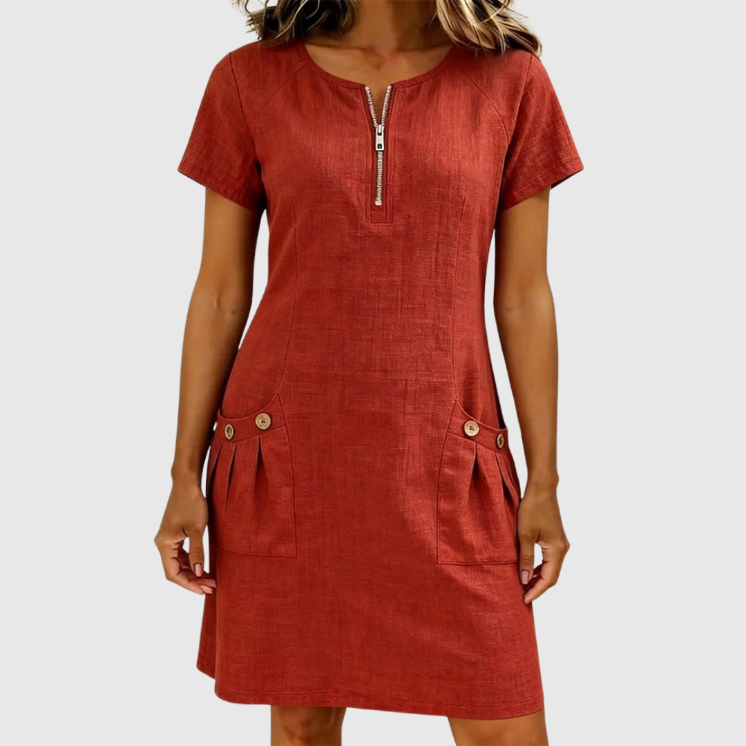 A-LINE DRESS ZIP FOR WOMEN
