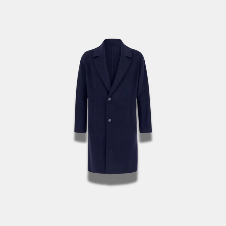 Long blue coat for women, comfortable and elegant