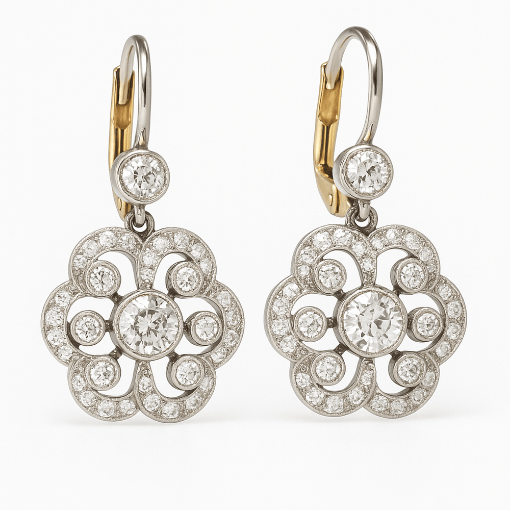 Mathu™ Stylish Mandala Earrings by Emma & Rose Cape Town featuring intricate mandala design in silver finish, hanging earrings for women.