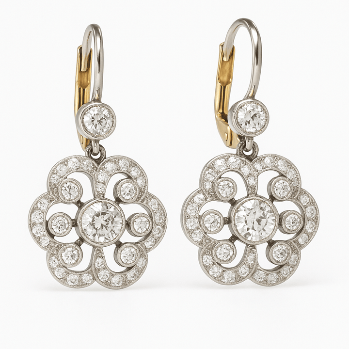 Mathu™ Stylish Mandala Earrings by Emma & Rose Cape Town featuring intricate mandala design in silver finish, hanging earrings for women.