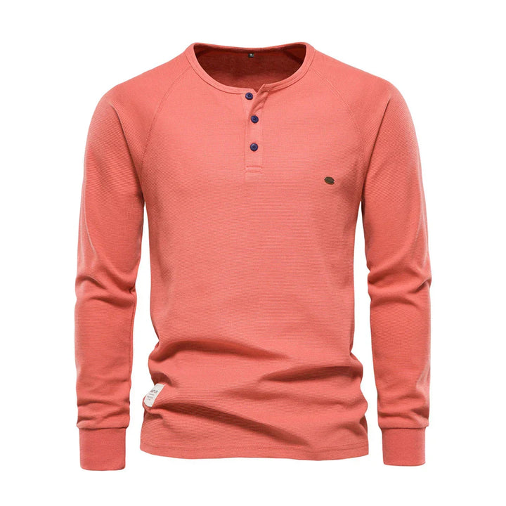 Men's Long Sleeve Shirt with Round Neck, view 5 - Elena Harper