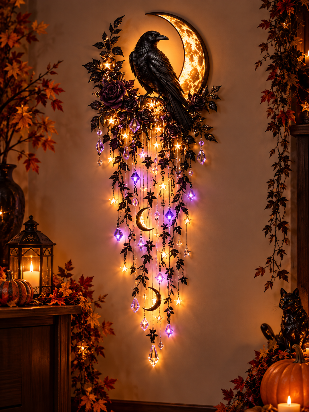 Halloween Cascade Wall Lights With Gothic Seasonal Designs