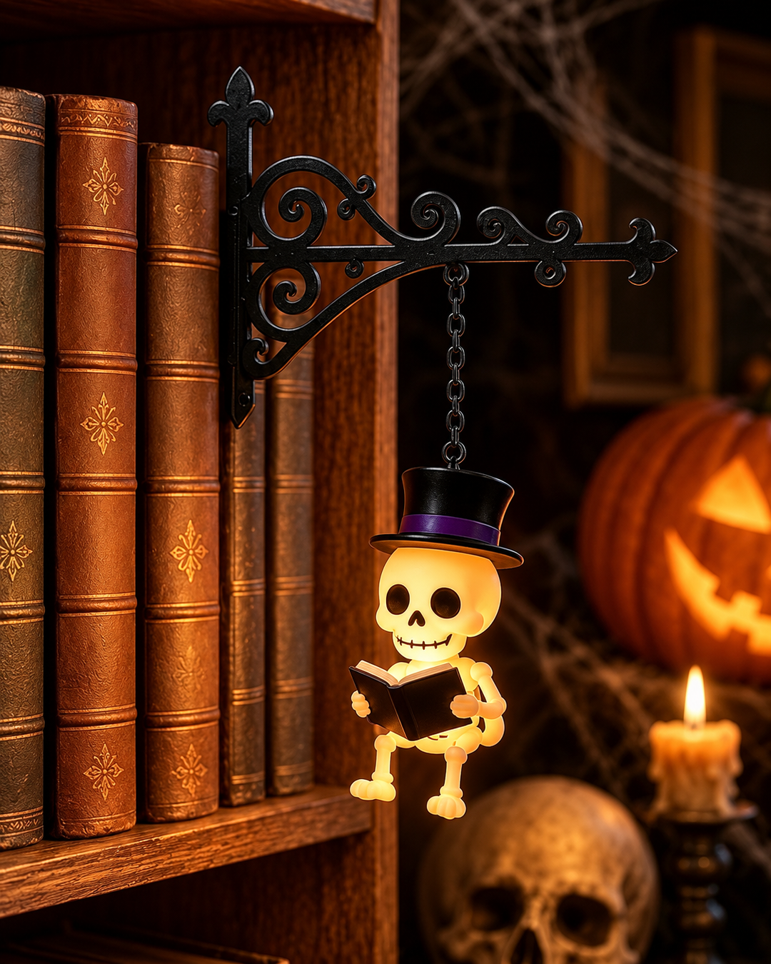 Halloween Ghost & Lantern Bookshelf Light