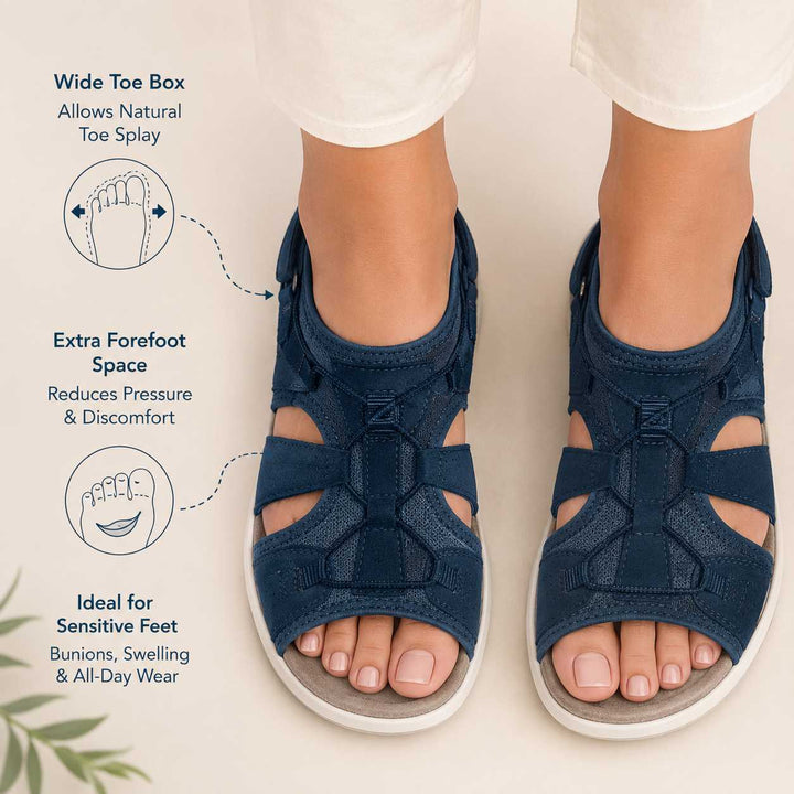 Orthopedic Shoes Women's Sandals Adjustable with Arch Support