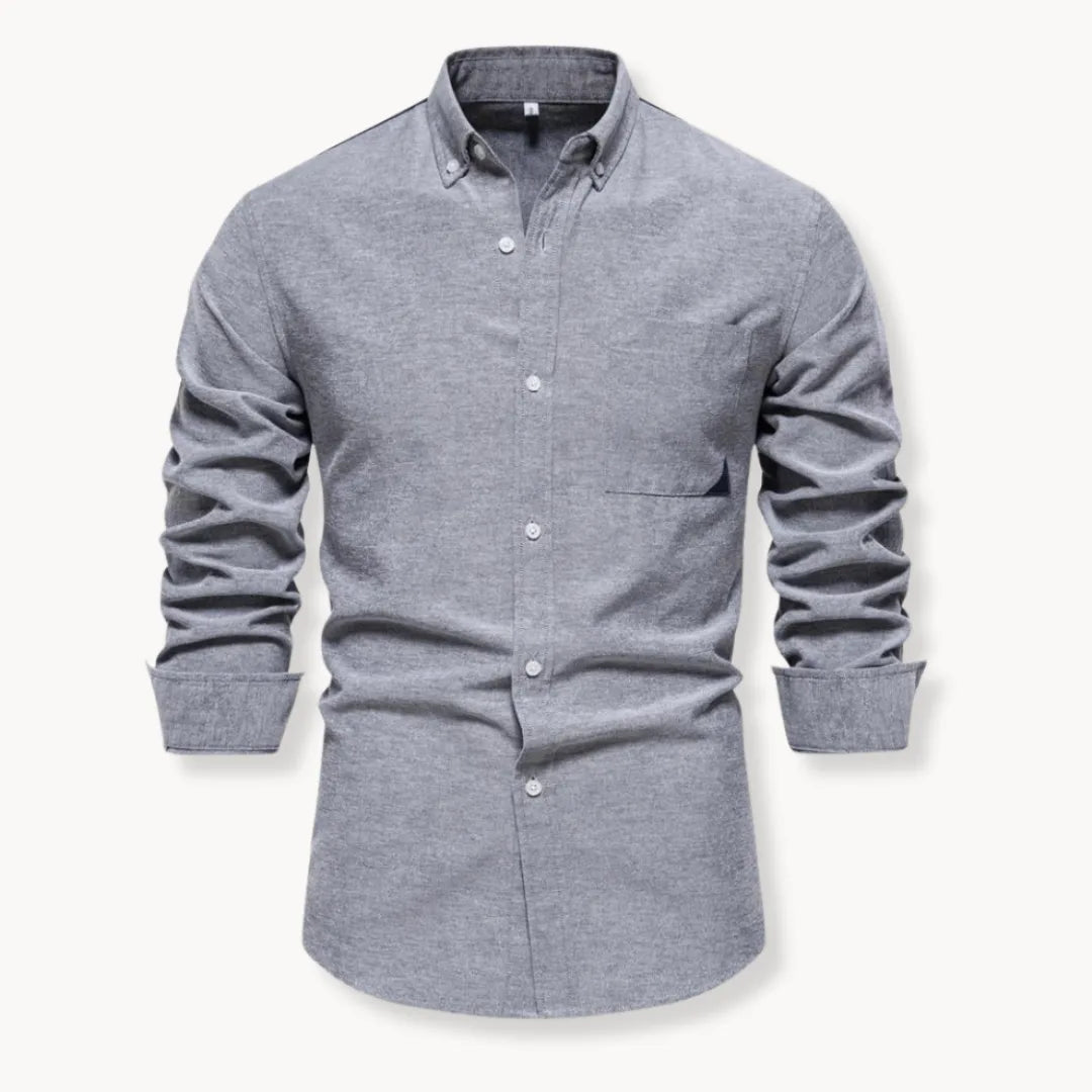 Men's Slim Fit Shirt – With Button-Down Collar and Chest Pocket, Suitable for Work and Daily Use