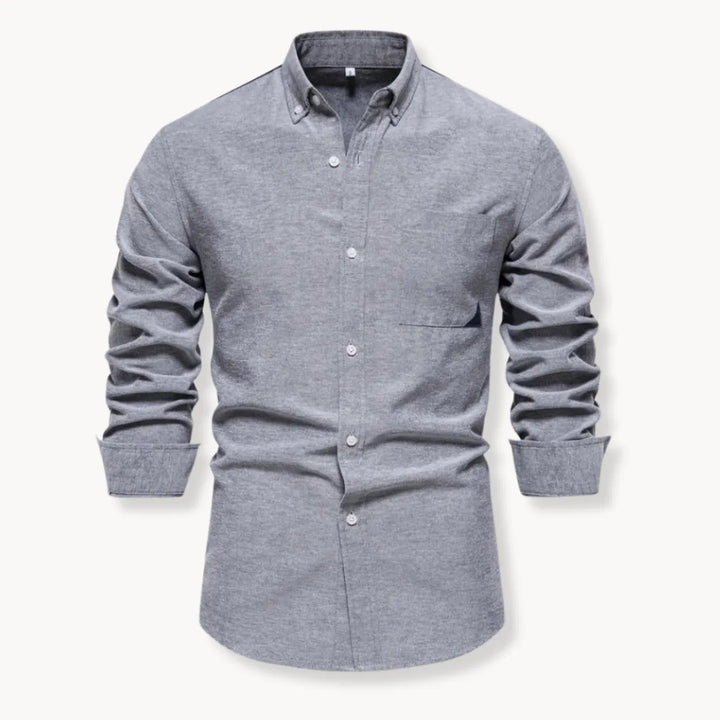 Men's Slim Fit Shirt – With Button-Down Collar and Chest Pocket, Suitable for Work and Daily Use