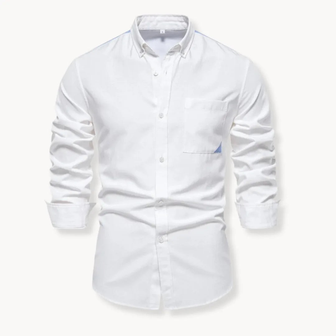 Men's Slim Fit Shirt – With Button-Down Collar and Chest Pocket, Suitable for Work and Daily Use