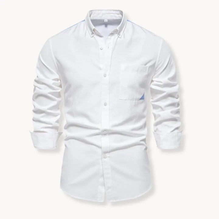 Men's Slim Fit Shirt – With Button-Down Collar and Chest Pocket, Suitable for Work and Daily Use