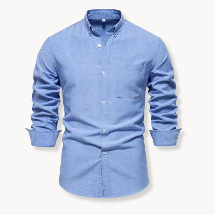 Men's Slim Fit Shirt – With Button-Down Collar and Chest Pocket, Suitable for Work and Daily Use