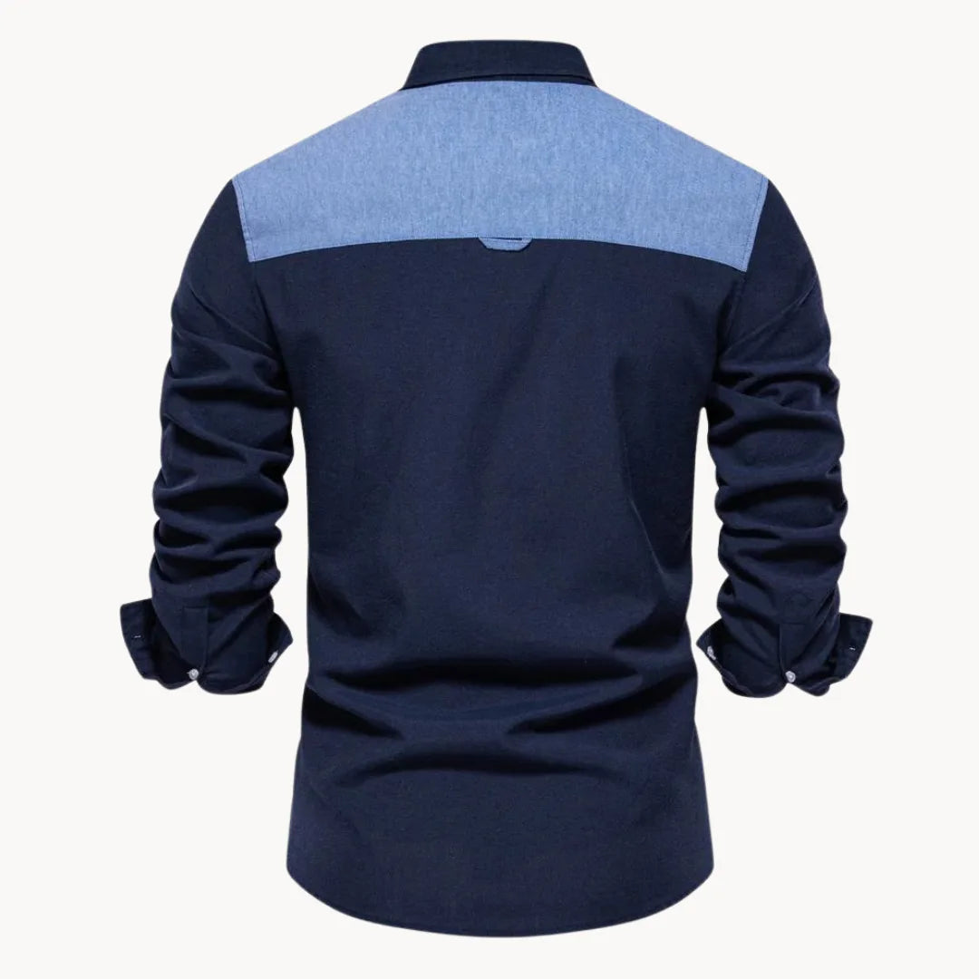 Men's Slim Fit Shirt – With Button-Down Collar and Chest Pocket, Suitable for Work and Daily Use
