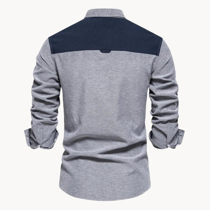 Men's Slim Fit Shirt – With Button-Down Collar and Chest Pocket, Suitable for Work and Daily Use