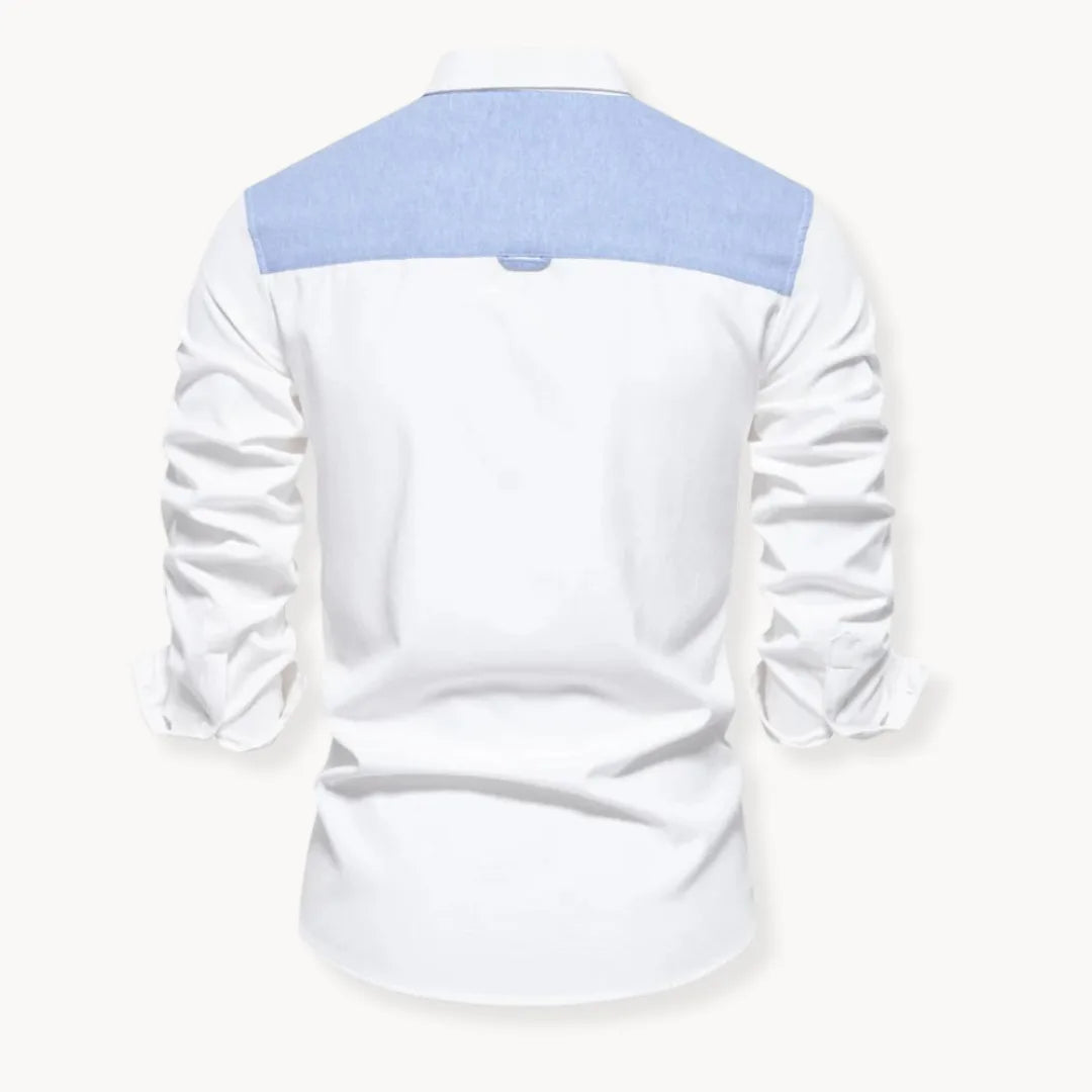 Men's Slim Fit Shirt – With Button-Down Collar and Chest Pocket, Suitable for Work and Daily Use