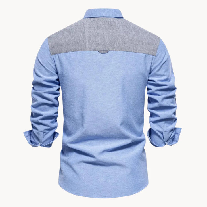 Men's Slim Fit Shirt – With Button-Down Collar and Chest Pocket, Suitable for Work and Daily Use