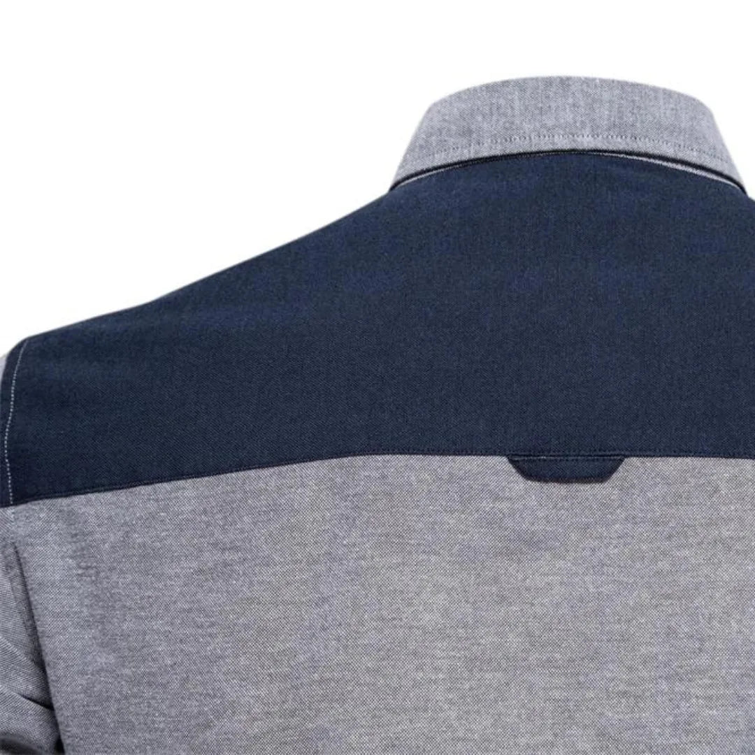 Men's Slim Fit Shirt – With Button-Down Collar and Chest Pocket, Suitable for Work and Daily Use
