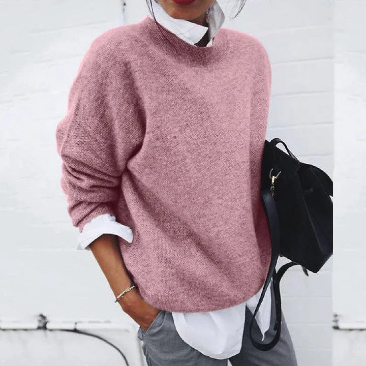 Camille - Elegant Oversized Sweater with High Collar