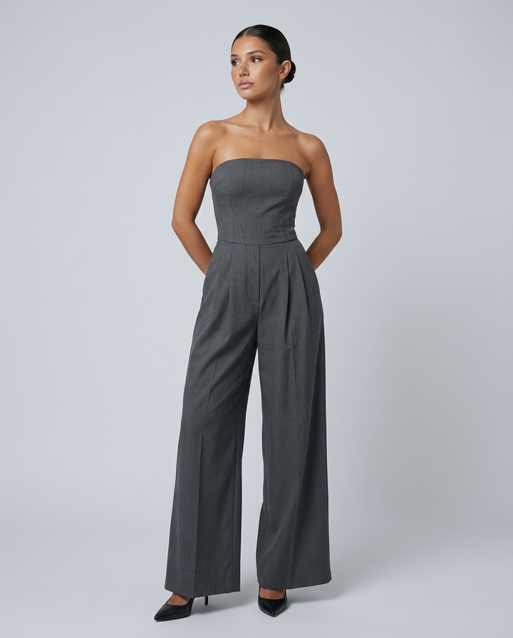 Bianca Laurent | Strapless Wide-Leg Party Jumpsuit For Women (Christmas / NYE)