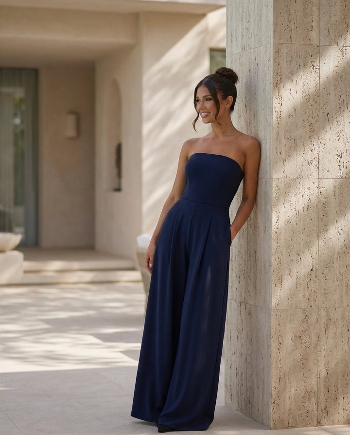 Bianca Laurent | Strapless Wide-Leg Party Jumpsuit For Women (Christmas / NYE)