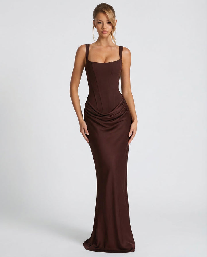 Corset Maxi Dress Wedding Guest Evening Outfit