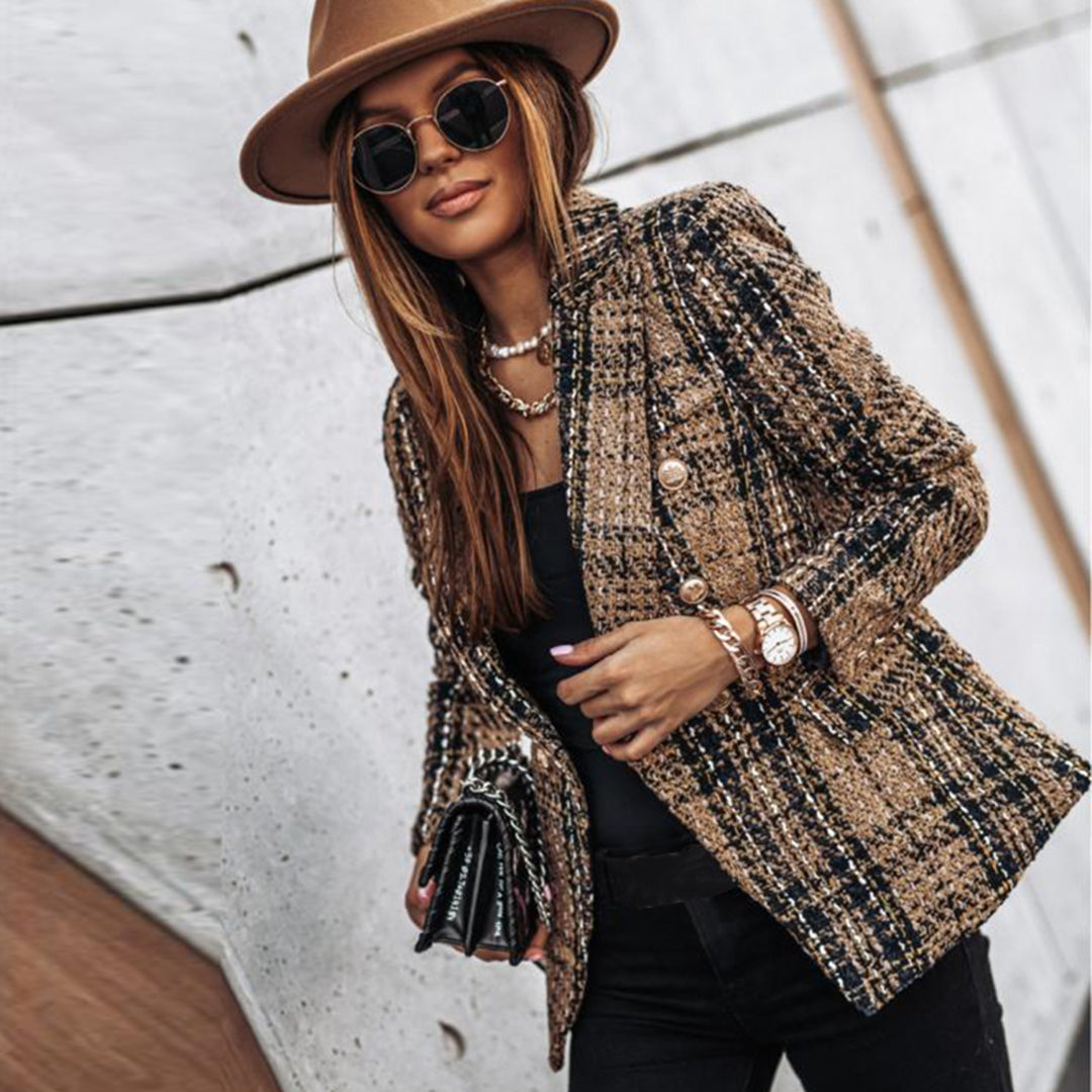 Adeline Structured Jacket with Clean Front and Long Sleeves for Women - Elena Harper