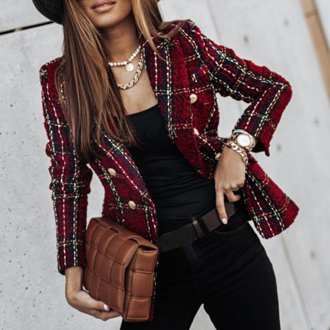 Adeline Structured Jacket with Clean Front and Long Sleeves for Women - Elena Harper