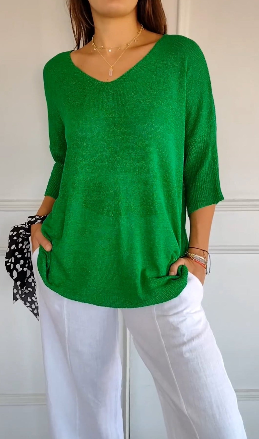 Spring Top with V-Neck
