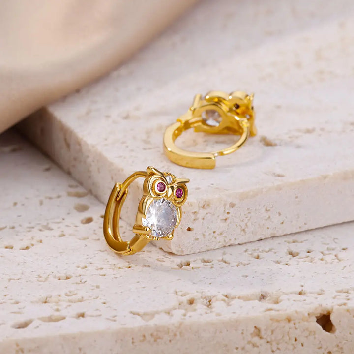 Crystal Animal Hoop Earrings, view 3 - Elena Harper