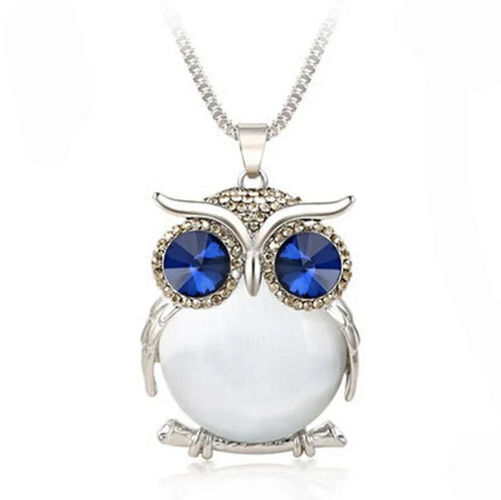 Crystal Owl Pendant Necklace, view 9 - Elena Harper